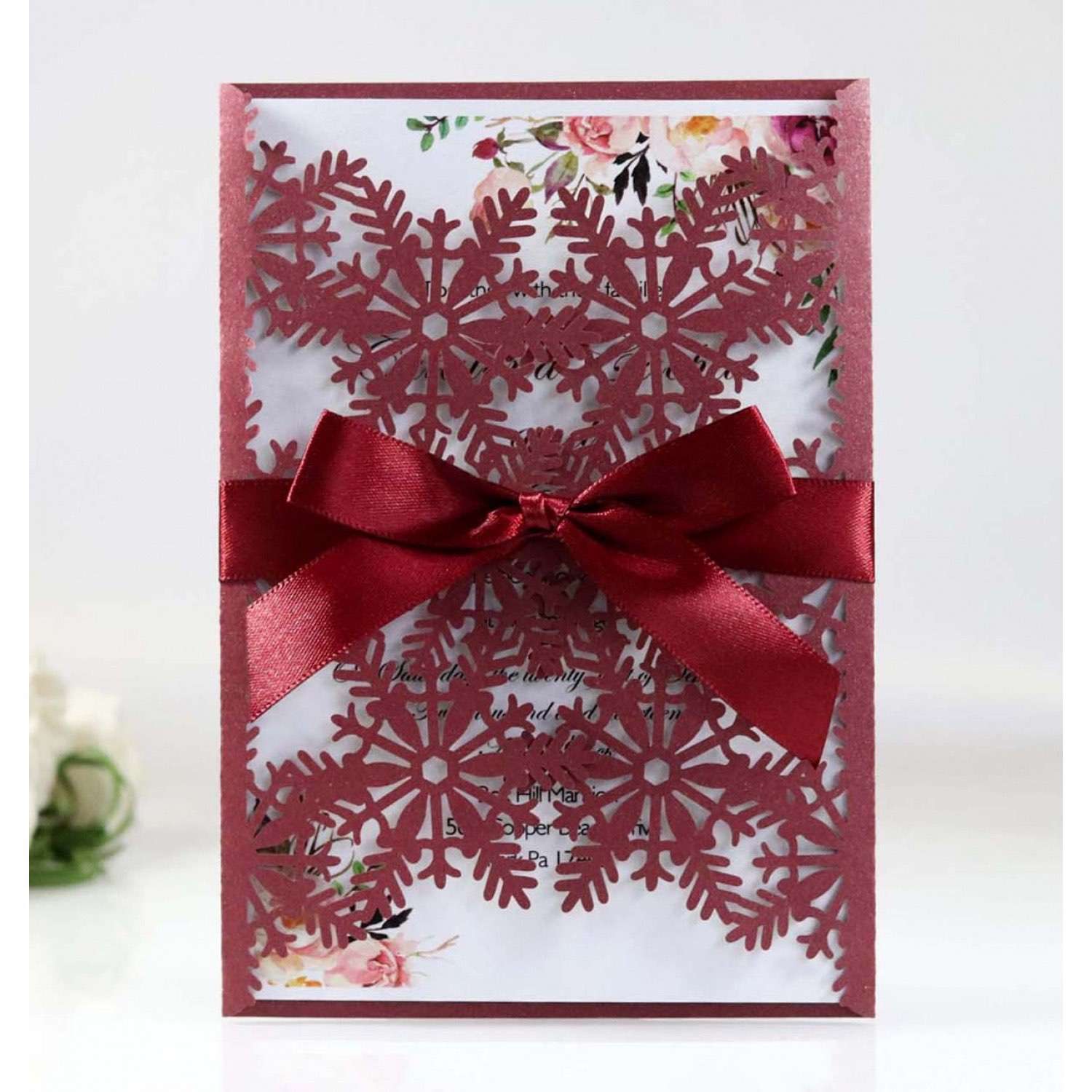 Lace Laser Cut Invitation Christmas Card Snowflake